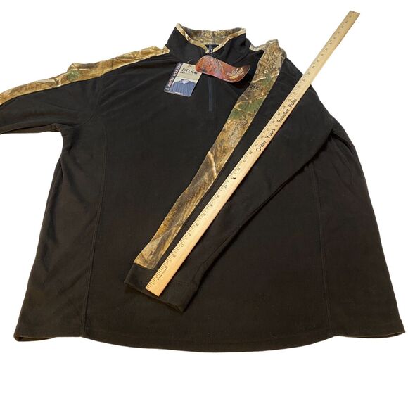 DDX DRI DUCK Sweatshirt Mens XL Black Fleece Camo Matrix Anti Static Quarter Zip - Picture 4 of 11